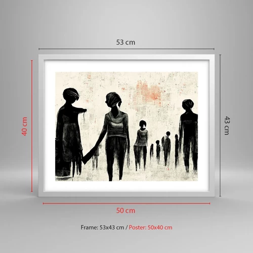 Poster in een witte lijst - Tegen eenzaamheid - 50x40 cm