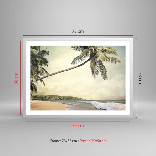 Poster in een witte lijst - Tropische droom - 70x50 cm
