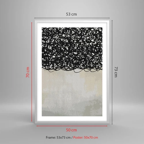 Poster in een witte lijst - Turbulente abstractie - 50x70 cm