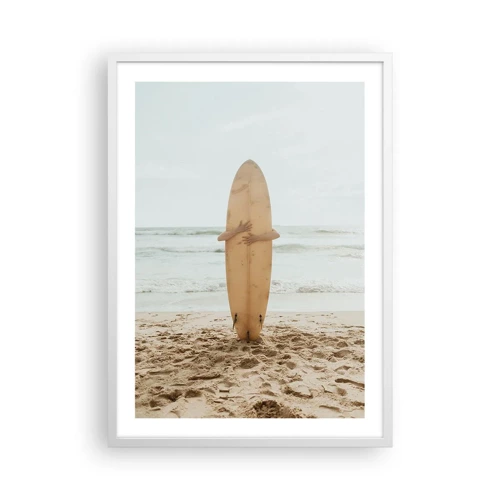 Poster in een witte lijst - Uit liefde voor golven - 50x70 cm