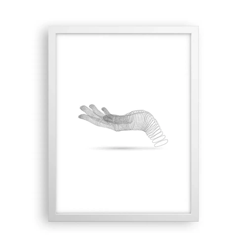 Poster in een witte lijst - Veerkrachtige hand - 30x40 cm