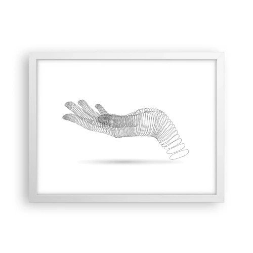 Poster in een witte lijst - Veerkrachtige hand - 40x30 cm