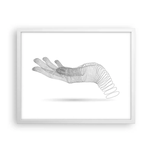 Poster in een witte lijst - Veerkrachtige hand - 50x40 cm