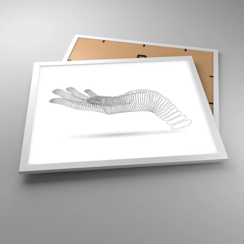 Poster in een witte lijst - Veerkrachtige hand - 50x40 cm