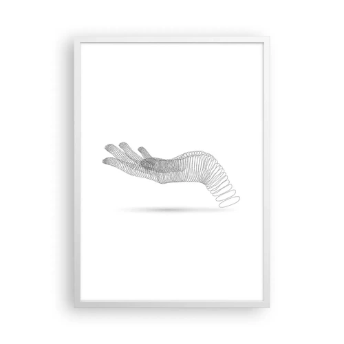 Poster in een witte lijst - Veerkrachtige hand - 50x70 cm