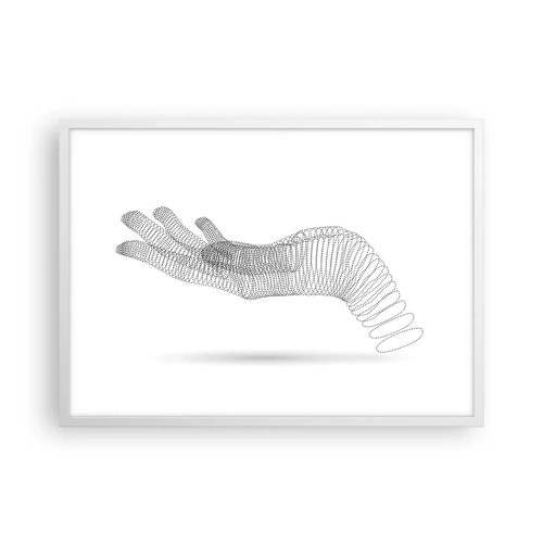 Poster in een witte lijst - Veerkrachtige hand - 70x50 cm