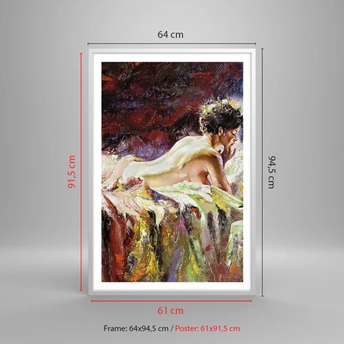 Poster in een witte lijst - Venus in gedachten - 61x91 cm