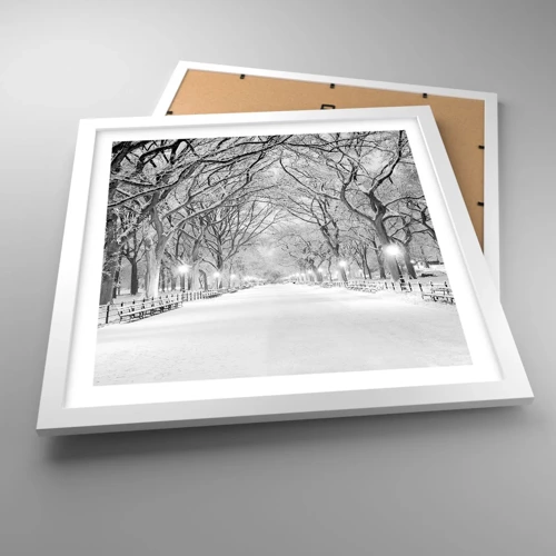 Poster in een witte lijst - Vier seizoenen - winter - 40x40 cm