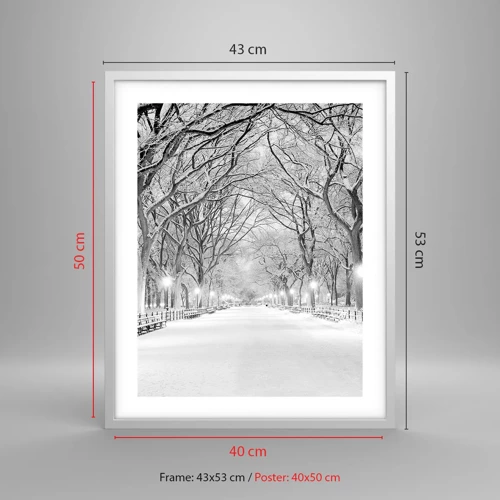 Poster in een witte lijst - Vier seizoenen - winter - 40x50 cm