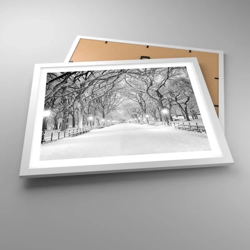Poster in een witte lijst - Vier seizoenen - winter - 50x40 cm