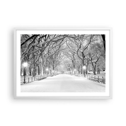 Poster in een witte lijst - Vier seizoenen - winter - 70x50 cm