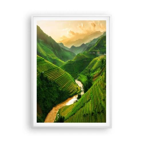 Poster in een witte lijst - Vietnamese vallei - 70x100 cm