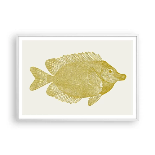 Poster in een witte lijst - Vis en dat is het - 100x70 cm