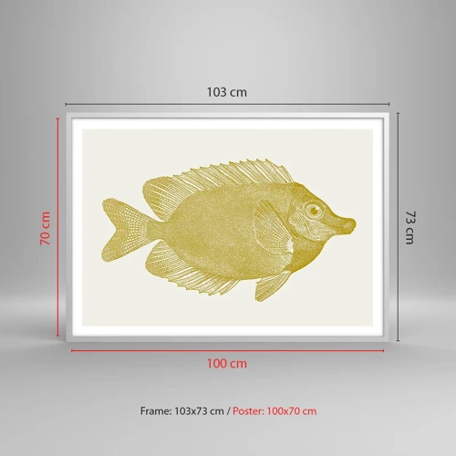 Poster in een witte lijst - Vis en dat is het - 100x70 cm