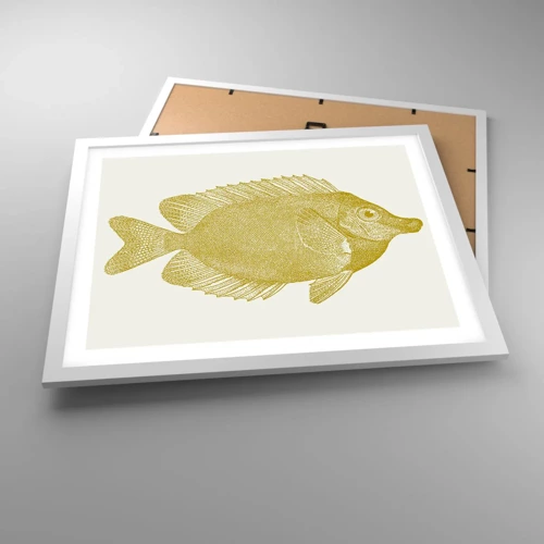 Poster in een witte lijst - Vis en dat is het - 50x40 cm