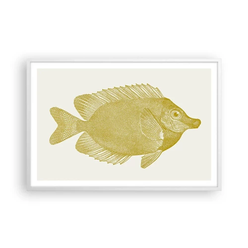 Poster in een witte lijst - Vis en dat is het - 91x61 cm