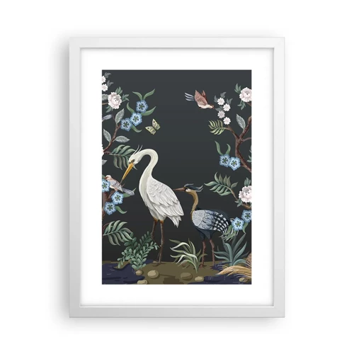 Poster in een witte lijst - Vogelparade - 30x40 cm