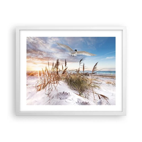 Poster in een witte lijst - Wind uit zee - 50x40 cm