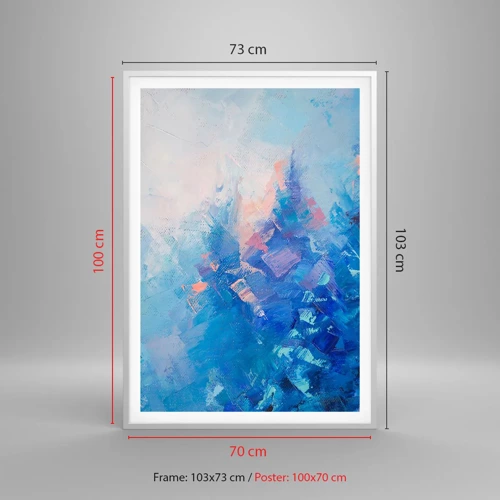 Poster in een witte lijst - Winter abstractie - 70x100 cm