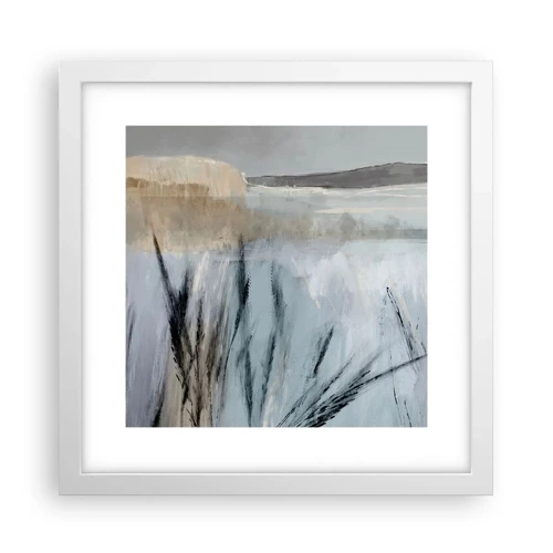 Poster in een witte lijst - Wintervelden - 30x30 cm