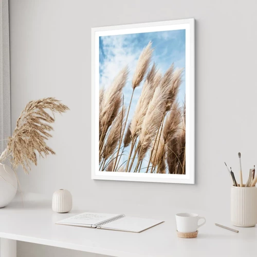 Poster in een witte lijst - Zonnige en winderige streling - 40x50 cm