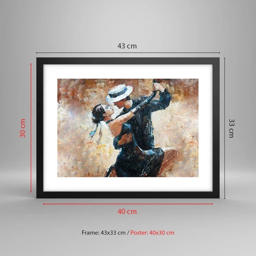 Poster in een zwarte lijst - A la Rudolf Valentino - 40x30 cm