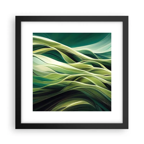 Poster in een zwarte lijst - Abstract groen spel - 30x30 cm