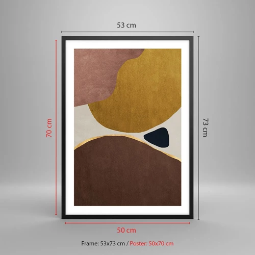 Poster in een zwarte lijst - Abstractie – een plek in de ruimte - 50x70 cm