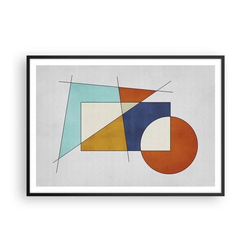 Poster in een zwarte lijst - Abstractie: modernistisch plezier - 100x70 cm