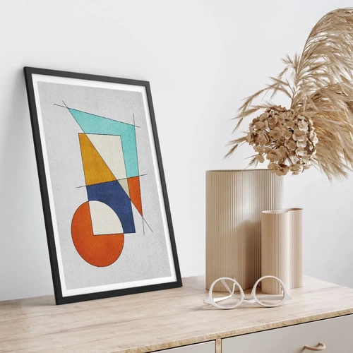 Poster in een zwarte lijst - Abstractie: modernistisch plezier - 50x70 cm