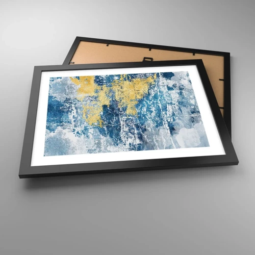 Poster in een zwarte lijst - Abstractie vol met weer - 40x30 cm