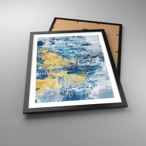 Poster in een zwarte lijst - Abstractie vol met weer - 40x50 cm