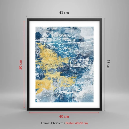 Poster in een zwarte lijst - Abstractie vol met weer - 40x50 cm