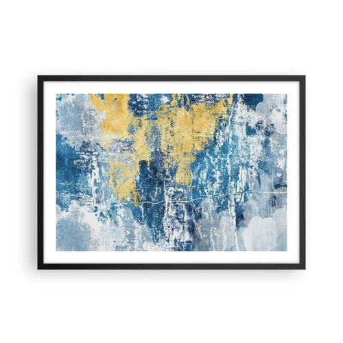 Poster in een zwarte lijst - Abstractie vol met weer - 70x50 cm