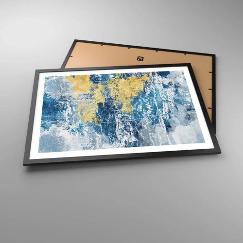 Poster in een zwarte lijst - Abstractie vol met weer - 70x50 cm