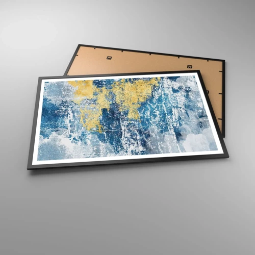 Poster in een zwarte lijst - Abstractie vol met weer - 91x61 cm