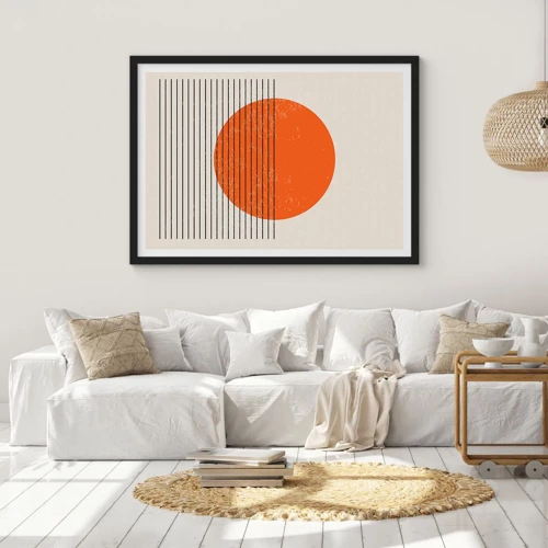 Poster in een zwarte lijst - Altijd de zon - 100x70 cm