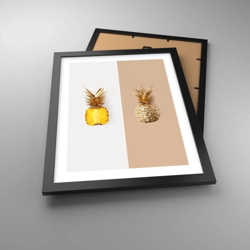 Poster in een zwarte lijst - Ananas voor ons - 30x40 cm