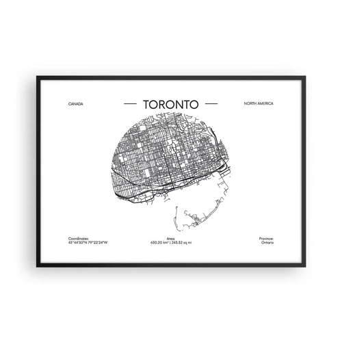 Poster in een zwarte lijst - Anatomie van Toronto - 100x70 cm