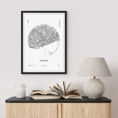 Poster in een zwarte lijst - Anatomie van Toronto - 30x40 cm