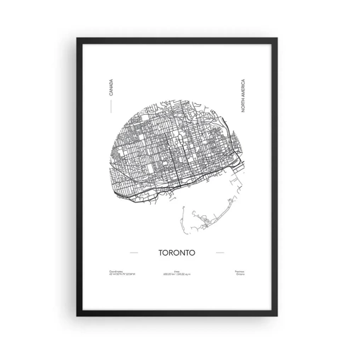 Poster in een zwarte lijst - Anatomie van Toronto - 50x70 cm