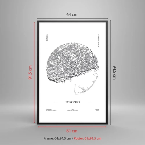 Poster in een zwarte lijst - Anatomie van Toronto - 61x91 cm