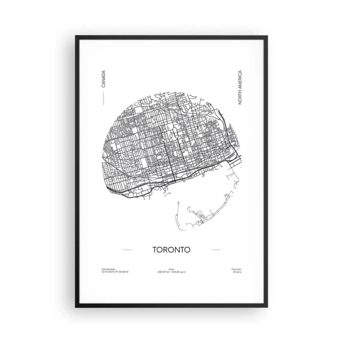 Poster in een zwarte lijst - Anatomie van Toronto - 70x100 cm