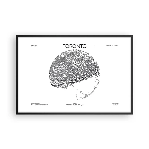 Poster in een zwarte lijst - Anatomie van Toronto - 91x61 cm