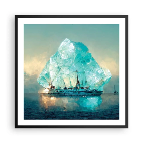 Poster in een zwarte lijst - Arctische diamant - 60x60 cm