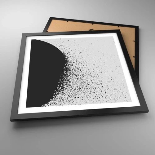Poster in een zwarte lijst - Beweging van moleculen - 40x40 cm