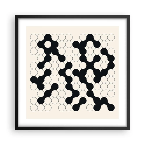 Poster in een zwarte lijst - Chinees spel – variatie - 50x50 cm
