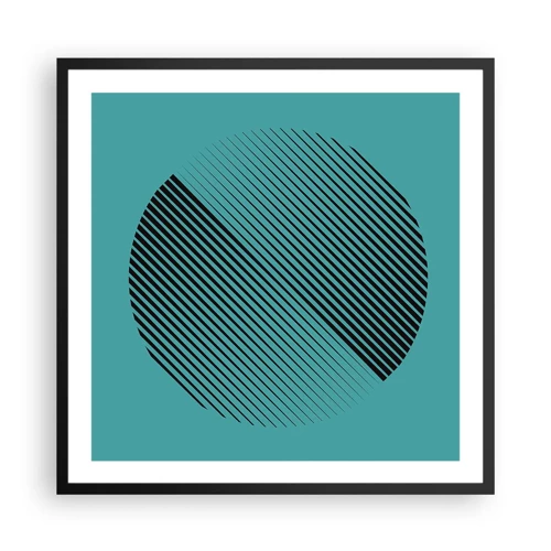 Poster in een zwarte lijst - Cirkel – een geometrische variatie - 60x60 cm