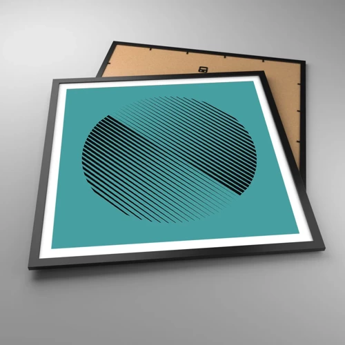 Poster in een zwarte lijst - Cirkel – een geometrische variatie - 60x60 cm