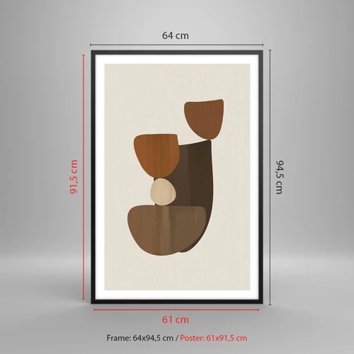 Poster in een zwarte lijst - Compositie in brons - 61x91 cm